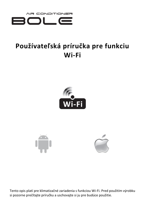 WiFi ovládanie klimatizácie BOLE - manuál